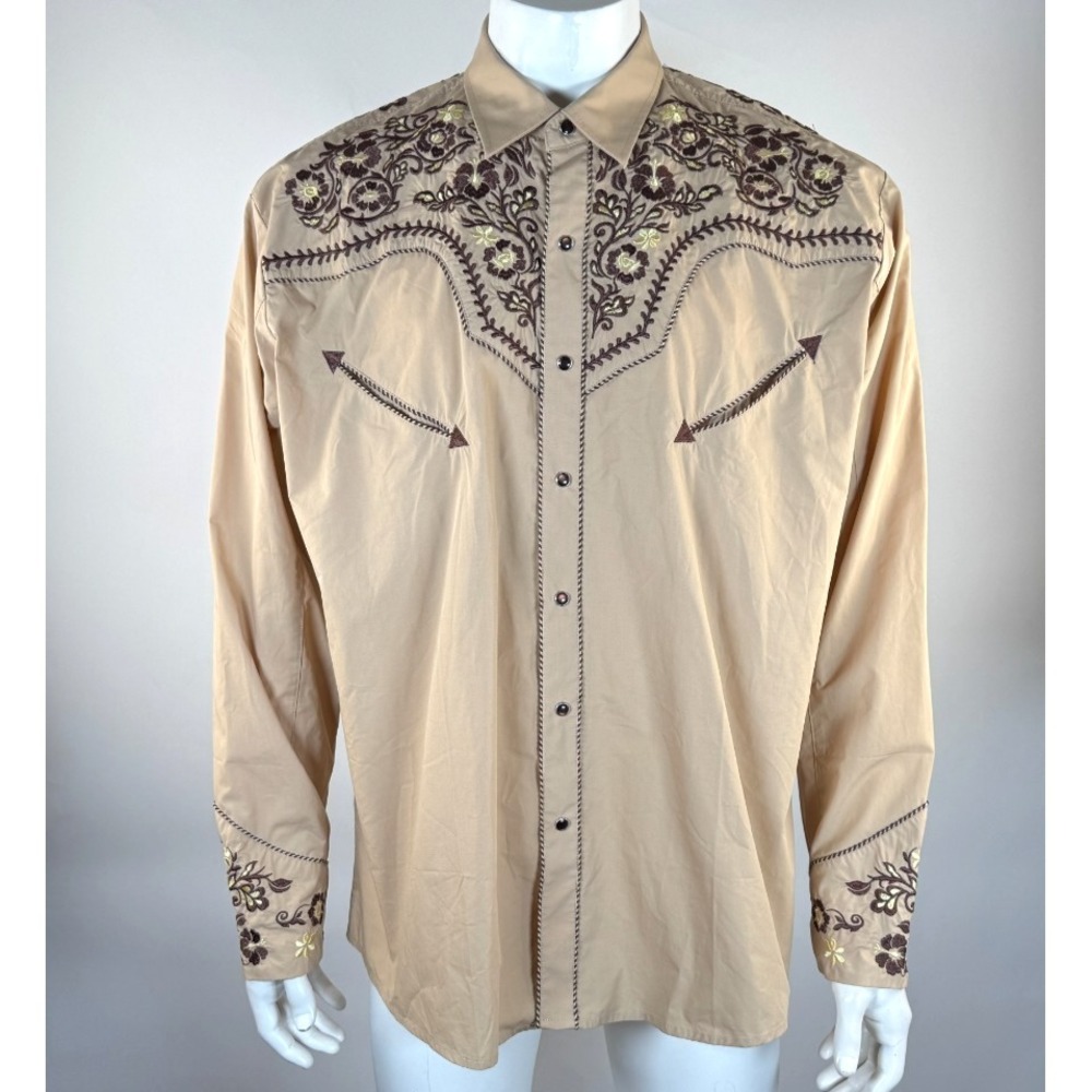 Salvaje Oeste Embroidered Western Shirt Mens 2XL‎ NWOT Pearl Snaps Long Sleeve